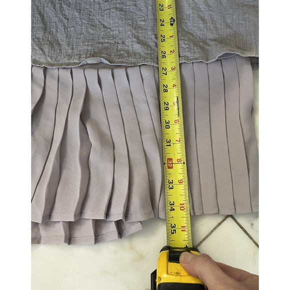 Doe & Rae, Women’s Purple Tinted Gray Mini Dress With Pleated Lining Size M EUC - Picture 10 of 10